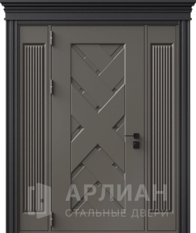 Фото «Серая дверь входная для частного дома отделка внутри натуральное дерево №441»